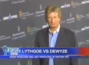 Lythgoe vs last years “American Idol” winner Dewyze on Twitter