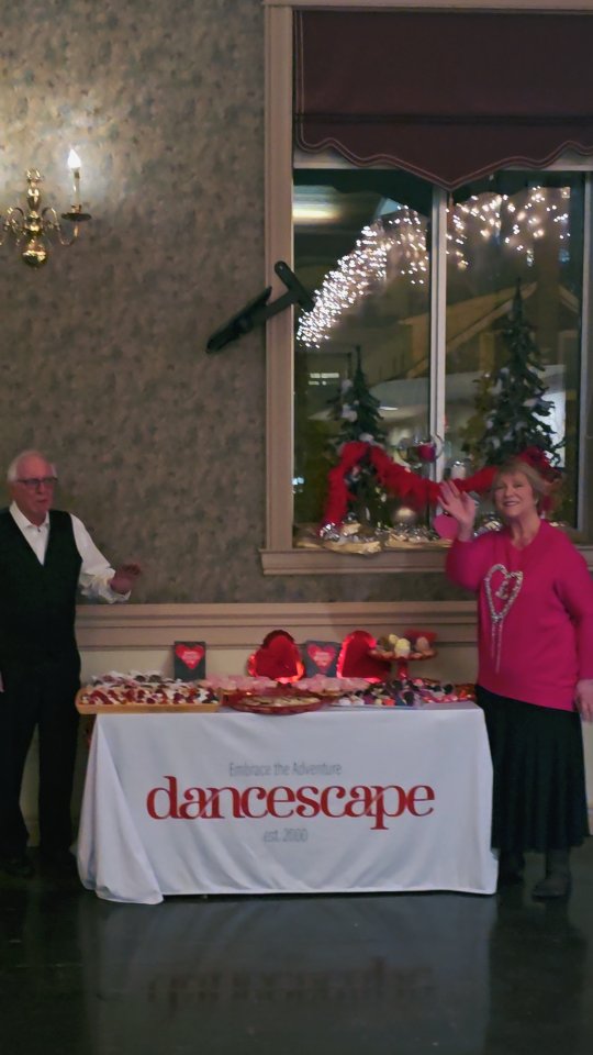 🍰🌹 Love Is in the Details 🌹🍰
At our Valentine’s Social, the sweetness wasn’t only on the dance floor.

It was in the desserts lovingly created by Lynn & Mel — each one made with care, , and heart. You can feel when something is made with love.

Lynn first came to danceScape through her mother, Helen, a cherished member of our community who passed in 2023. Helen loved to dance — and she planted a seed.

Lynn had a dream:

To attend an André Rieu concert and dance the Viennese Waltz as part of the audience experience.

She fulfilled that dream. ❤️

That is why they came to us.

To learn. To prepare. To step into something joyful and bold.

What began as lessons became friendship.

Friendship became family.

Grateful for the courage to follow a dream.

Grateful for the legacy Helen left behind.

Grateful for a community where love shows up in so many forms — even in homemade desserts.

Another beautiful reminder to Dance Winter Differently… and live boldly. ✨

#danceScape #CommunityLove #Gratitude #ValentinesSocial #DanceWinterDifferently