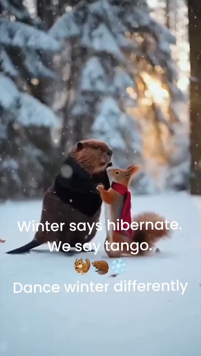 Winter says hibernate.
We say Tango.
🐿️🦫❄️

Dance winter differently.