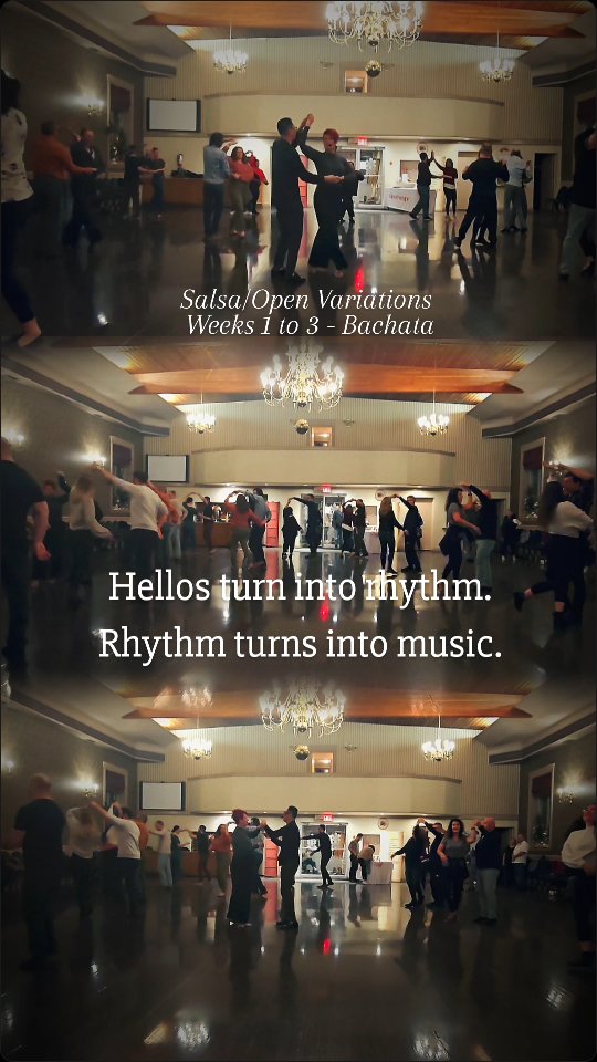 Hello turns into rhythm.
Rhythm turns into music.

Community brings it to life.

Welcome Home!

Open Variations Salsa / Latin
Bachata • Weeks 1–3

#danceScape #DanceCommunity #RhythmFirst #SalsaBurlington #BachataVibes